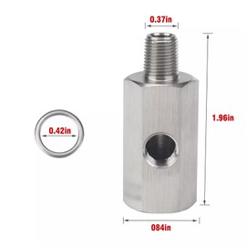 Crozgan Oil Pressure Sensor Adapter Tee 1/8" BSPT NPT Adapter Turbo Stainless Steel Turbo Connector Fitting with Gasket for Car Feed Line Gauge