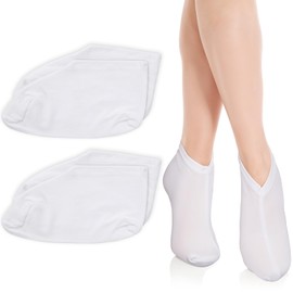 Gjinxi 2 Pairs Moisturizing Socks Overnight, Lotion Socks for Dry Feet, Cotton Moisture Enhancing Socks, Soft Spa Absorbing Socks for Foot Care, Cosmetic Therapy Socks for Women and Men (White)