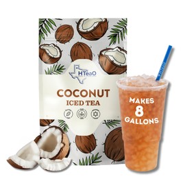 HTeaO Coconut Black Tea – Texas-Style Flavored Iced Tea Bags for Summer – Instant Ice Tea Packets for Quick Brew - Loaded Tea Sachets Ready in 5 Minutes (16-Count, Makes 8 Gallons Total)