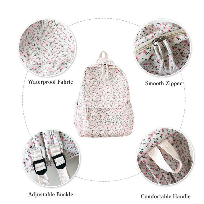 PORRASSO Backpack Casual Daypack Women Lightweight Rucksack Large Nylon Bookbag