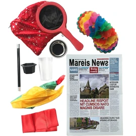 Magic Set, 6 Types, Magic Goods, Magic Set, Magic Tools, Magic Supplies, Magic Bag, Stick, Handkerchief, Coins