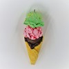 Spumoni Waffle Cone Christmas Ornament