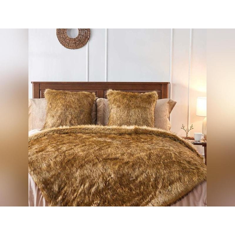 Faux Fur Throw Blanket - Brown Bear - Size: 50"x60"