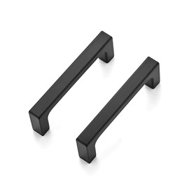 Ravinte 50 Pack Solid 3 Inch Kitchen Square Cabinet Handles Matte Black Pulls Drawer Pulls Kitchen Cabinet Hardware Flat Black Handles