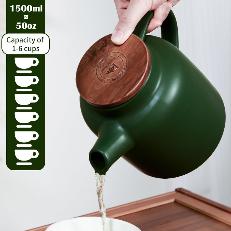 Yundu 1500ml / 50 oz Ceramic Teapot with Infuser &