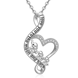 Elephant Necklace Infinity Mama Elephant Necklaces for Women Mom Sterling Silver Christmas Jewelry Mothers Day Gifts