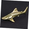 LIFKOME Brass Shark Figurine Desktop Decor Unique Shark Shaped Adornment