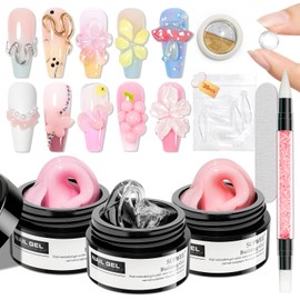 SUPWEE Sculpting Gel for 3D Nail Art Gel Non Stick Hand Solid Builder Hard Gels for Extension Carving Sculpting Beauty Nail Charms for Beginner and Salon DIY