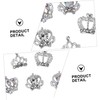 Mikinona Shiny Crown Nail Charms 50pcs Alloy Nail Sticker Diamond