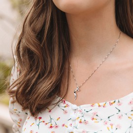 Hot Diamonds Diamond and Silver Spiral Pendant with Sterling Silver Box Chain of Length 40+5 cm Extender