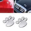 MINGZE 4pcs 3D Chrome Dog Paw Footprint Car Sticker, Auto