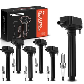 A-Premium Set of 6 (Black) Ignition Coil Pack and Iridium Spark Plugs Compatible with Jeep Grand Cherokee 2011-2015, Wrangler 2012-2017 & Dodge Grand Caravan 2011-2020, V6 3.6L