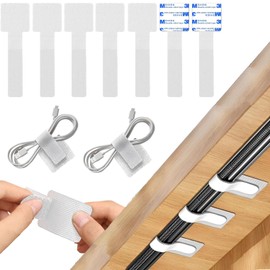 fogman Wire Locks, Cable Clips, Cable Bands, Loop, Velcro 50 Pack (White)