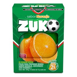 Zuko Naranja,bebida En Polvo 8 Sobres/13g, Rinde 2l C/u