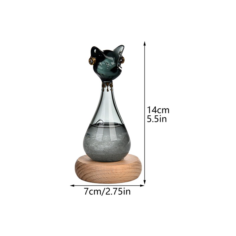 Weather Predictor Cat Bottle Black Ergonomic Rugged Glass Weather Predictor