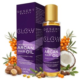 Premium Argan Oil for Hair Treatment, Conditioning & Hair Loss Prevention, Provides Anti-Aging Properties (120 ML/4 OZ) Moroccan Oil Formula for Healthy Hair by Desert Beauty