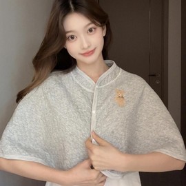 Student shoulder cape blanket leisure blanket bear multi-use shoulder cape shawl promotional items for all seasons Camping Gray/FREE