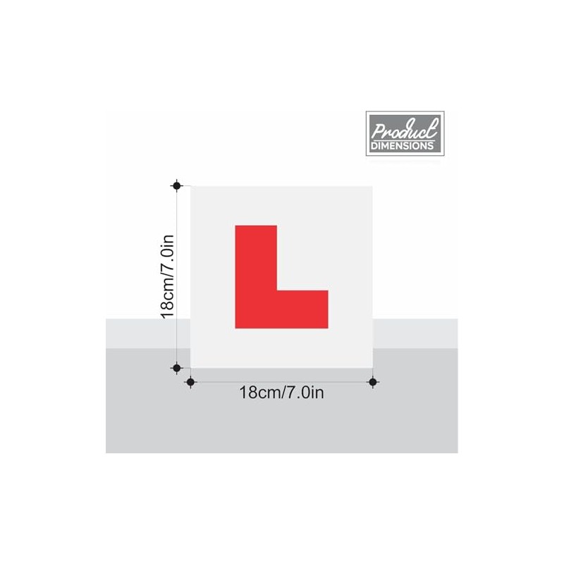 Magnetic L Plates for Learner Drivers, Red and White, 2-Pack