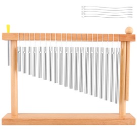 EASTROCK 20 Note Chime Table Wind Chime Bar Percussion Instrument Single Row Chime Hand Chimes Relaxing Meditation Healing Sound Desktop Decoration (Silver)