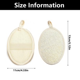 2 PCS Natural Loofah, Exfoliating Sponge, Loofah Sponge, Shower Loofah, Hang Biodegradable Shower Sponges, for Adults Women Men(11 * 16cm Beige)