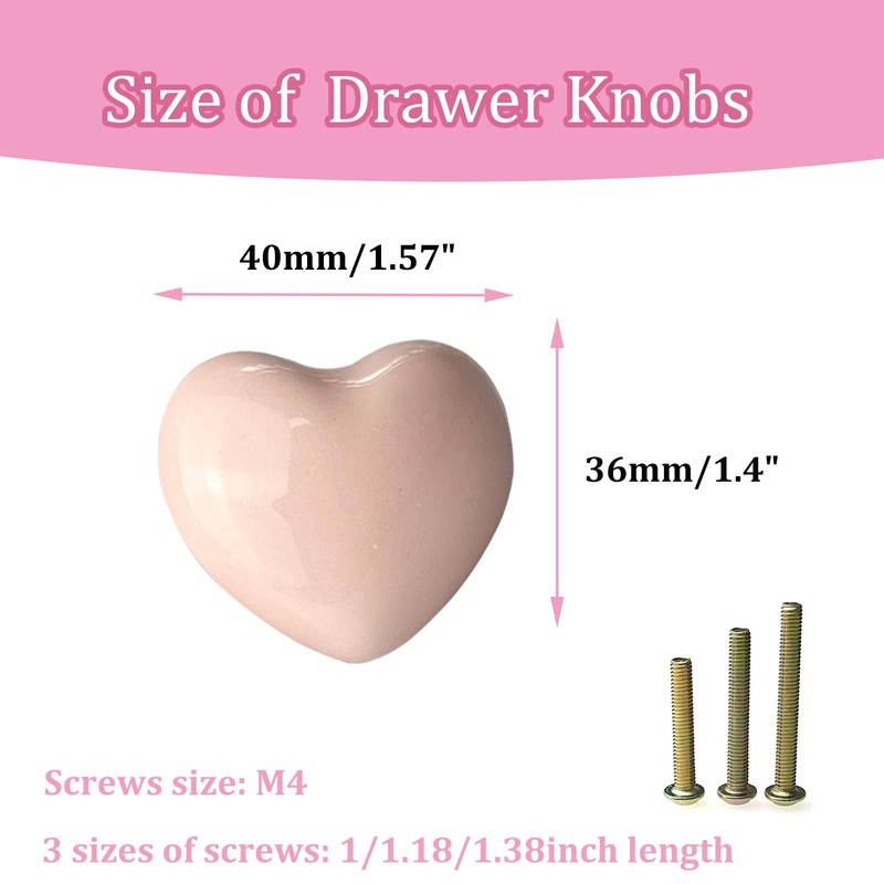 Mimhooy 4 Pack Pale Pink Ceramic Drawer Knobs Decorative Cabinet