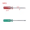 Woogim 5PCS Green Flathead Screwdrivers 5PCS Red Phillips Screwdrivers 3mm