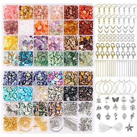 QUEFE Kit de 720 piezas de cuentas de cristal para hacer anillos, 40 colores de cuentas de cristal y cuentas de gemas para hacer joyas, cuentas de cristal para anillos, suministros para hacer pulseras