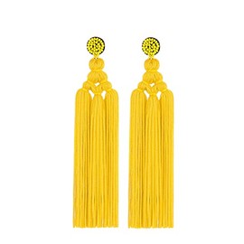 Bohemian Layered Handwoven Long Fringe Tassel Dangle Earrings for Women Girls Boho Colorful Tiered Thread Beads Big Large Statement Drop Earrings Ethnic Holiday Jewelry, polyamide, polyamide
