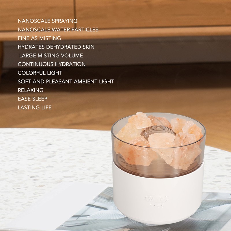 Aroma Lamp Humidifier Colorful Comfortable Multifunctional Crystal Salt Light Diffuser