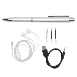 Voice Recording Pen Intelligent Noise Reduction Voice Activated Portable Digital Voice Recorder Pen for Lecture Meeting Neutral English, Fine Pen with Slanted Tip 16GB