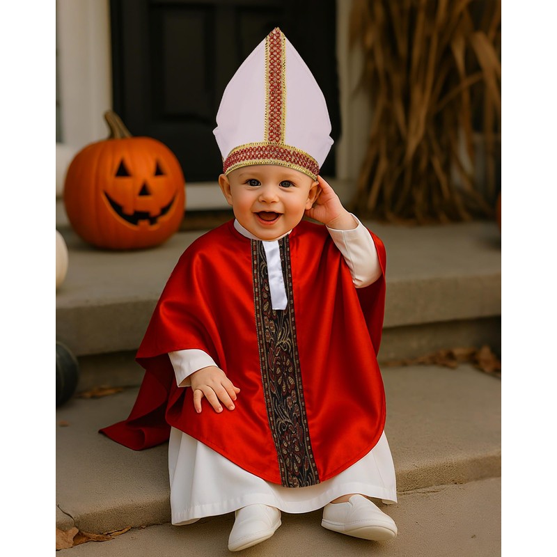 3 Pcs Halloween Pint Sized Pope Costume Infant Small Bishop
