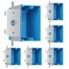 XIUTE 6 Pack 1-Gang PVC Electrical Box，Adjustable Electrical Boxes，Blue Outlet