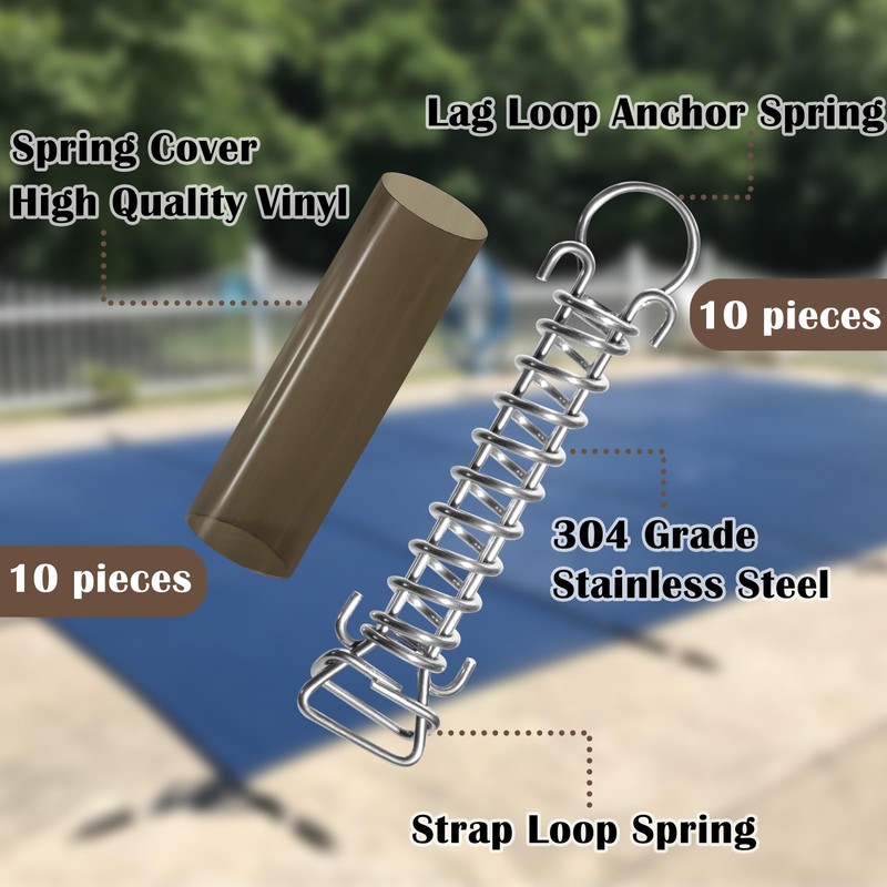 5 Pack Stainless Steel Springs for Pool Cover Swimming Pool