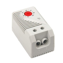 Temperature Controller, KTO011 0-60℃ Adjustable Compact Electric Mechanical Thermostat Switch, Normally Closed, Red Buttom,