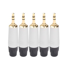 CIYODO 5pcs Gold Plated Soldering Audio Connector for Headphones and Extension Cables for Car Aux Provides Stereo Sound and Audio Quality