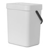 EKO Puro Wall-Mounted Trash Can with Lid, 1.32 Gal /