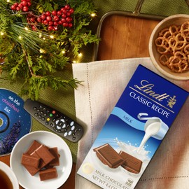 Lindt CLASSIC RECIPE Milk Chocolate Bar, Milk Chocolate Candy, 4.4 oz. (12 Pack)