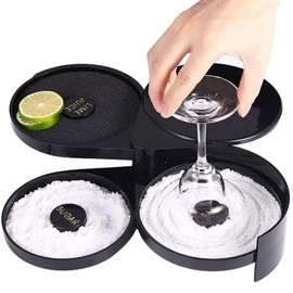 Margarita Salt Rimmer Set, Cocktail Margarita,3 Tier Glass Rimmer for Cocktails, Bar Salt and Sugar Rimmer for Drinks, Juice Cocktail Rimmer for Bar Party