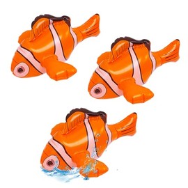 SAIIURV 3 Pcs Inflatable Clown Fish, Inflatable Pool Toy Fish, Beach Pool Inflatable Fish, Child Fun Tropical Fish Decoration for Party Beach Theme Summer Celebrations Photo Props Pool Party (3 Pcs)