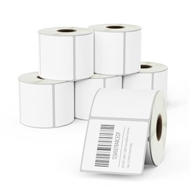 BETCKEY - 2.25" x 2" (57 mm x 51 mm) Address Film Removable Label - Durable Waterproof - Compatible with Zebra & Rollo Label Printer [6 Rolls, 4200 Labels]