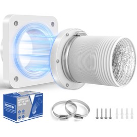 RDXTIK Magnetic Dryer Vent Connector, DV180 Airtight Seal Dryer Vent Coupling Kit with 4" 3.3ft Duct, Quick Connector For Tight Space and Easy to Clean