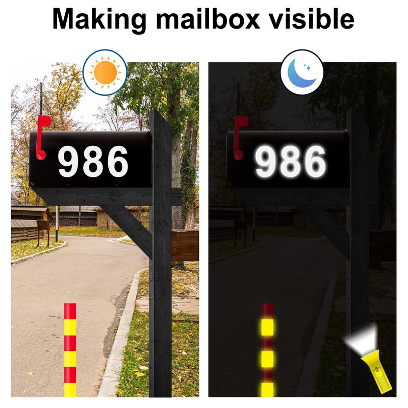 Mailbox Numbers for Outside, 50 Pcs Reflective Number Stickers with