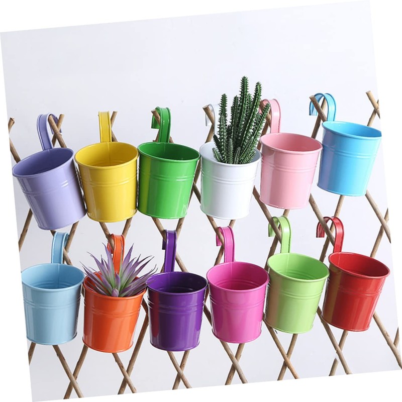 Mipcase 4pcs Detachable Iron Hanging Flowerpot Space Saving Decorative Plant