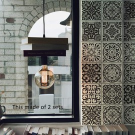 AILEGOU Waterproof Vinyl Wall Tiles Sticker for Home Decor, Self-Adhesive Peel and Stick Backsplash Tile Decals for Kitchen Bathroom Decor, 6x6inch 10 Pcs.(Black Flower)