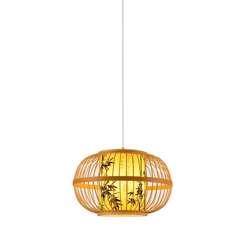 Traditional Woven Pendant Light 111V~240V Hand Woven Bamboo Pendant Light