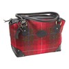 Wild Scottish Deerskin Designer Leather Red Tartan Check Harris Tweed