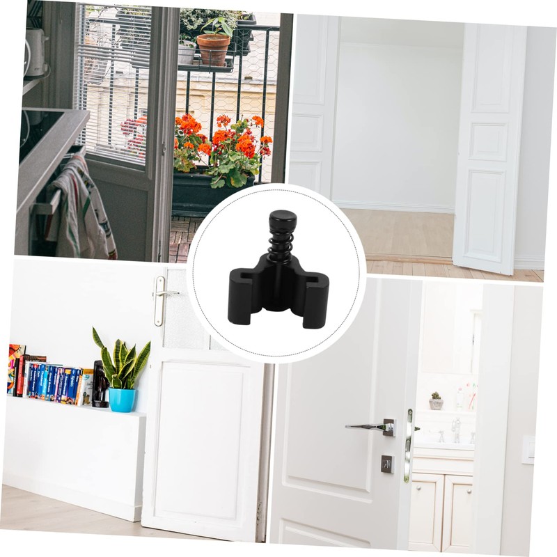 ORFOFE Barn Door Hangers Rollers Sliding Door Stopper Black Door
