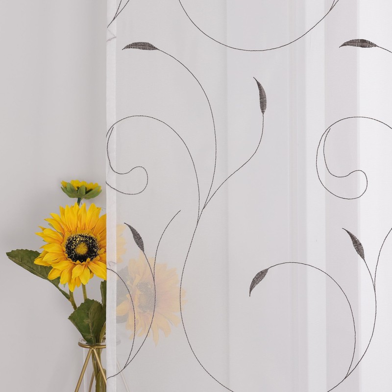 Yujiao Mao pack of 1 voile embroidered tie-top roman blinds,