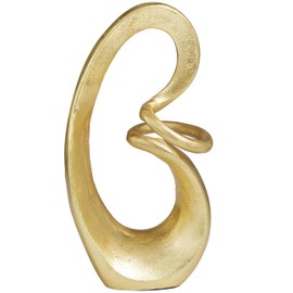 Deco 79 Aluminum Metal Abstract Decorative Sculpture Swirl Home Decor Statue, Accent Figurine 7" x 4" x 13", Gold