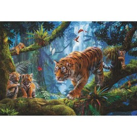 Educa - Tiger in The Tree - 1000 Piece Jigsaw Puzzle - Puzzle Glue Included - Completed Image Measures 26.8" x 18.9" - Ages 14+ (17662)